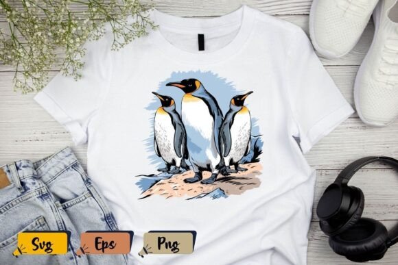 King Penguin Funny Baby Penguin Pesto: A Playful Embroidery Design